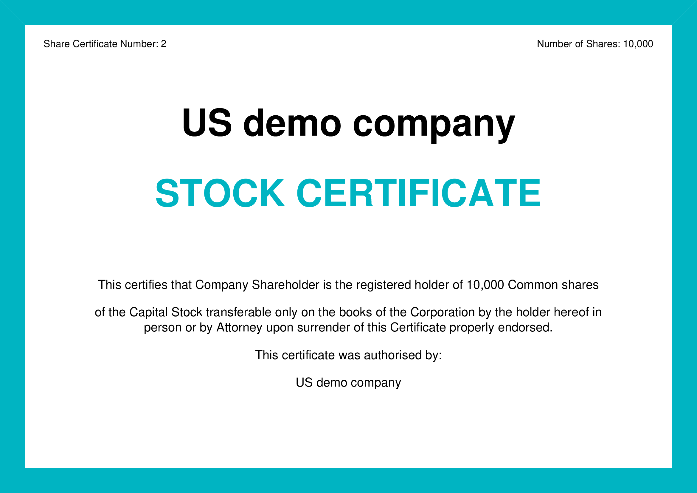 Free stock certificate online generator